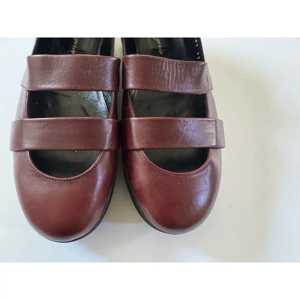 Robert Clergerie Burgundy Platform Mary Jane Pumps